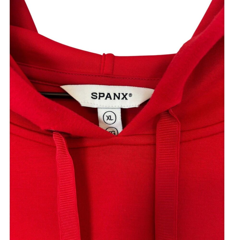 Spanx Air Essentials Cropped Workout Hoodie Red Like New Size XL - Picture 3 of 3